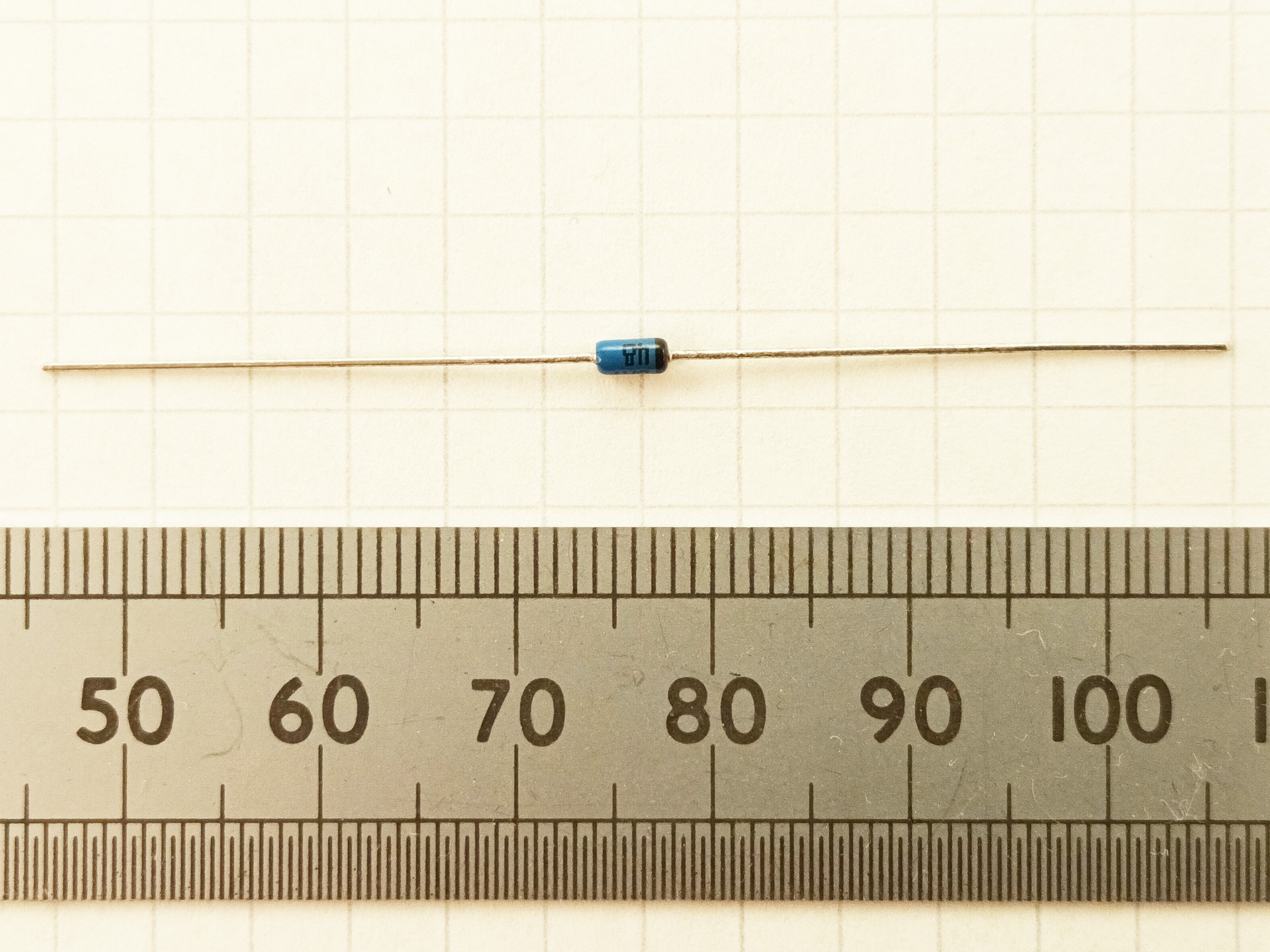 click to enlarge BAT48 silicon Schottky diode
used as amplitude demodulator in the HJW Electronics
crystal set radio kit