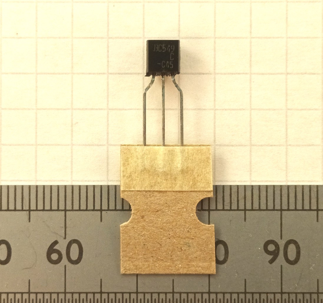 click to enlarge The BC549C plastic cased
BC109C as used in the HJW Electronics crystal set radio
modification